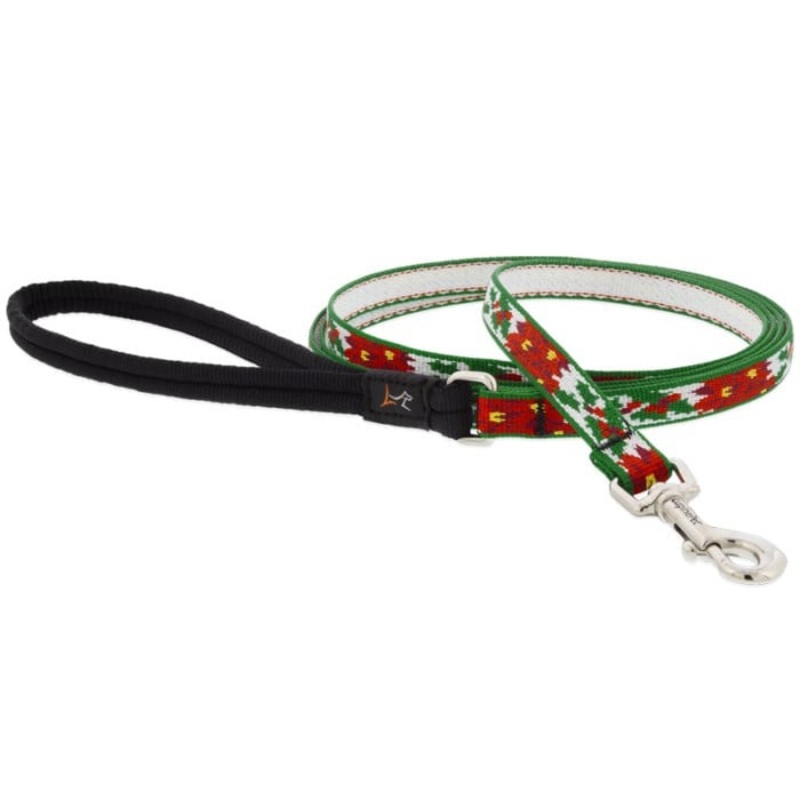 Lupine MicroBatch Limited Designs Dog Leash 1/2 x 6′ Poinsettia