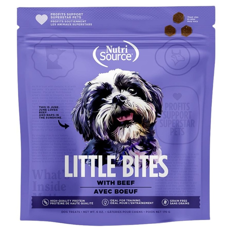 NutriSource Grain Free Beef Little Bites Dog Treats 6oz