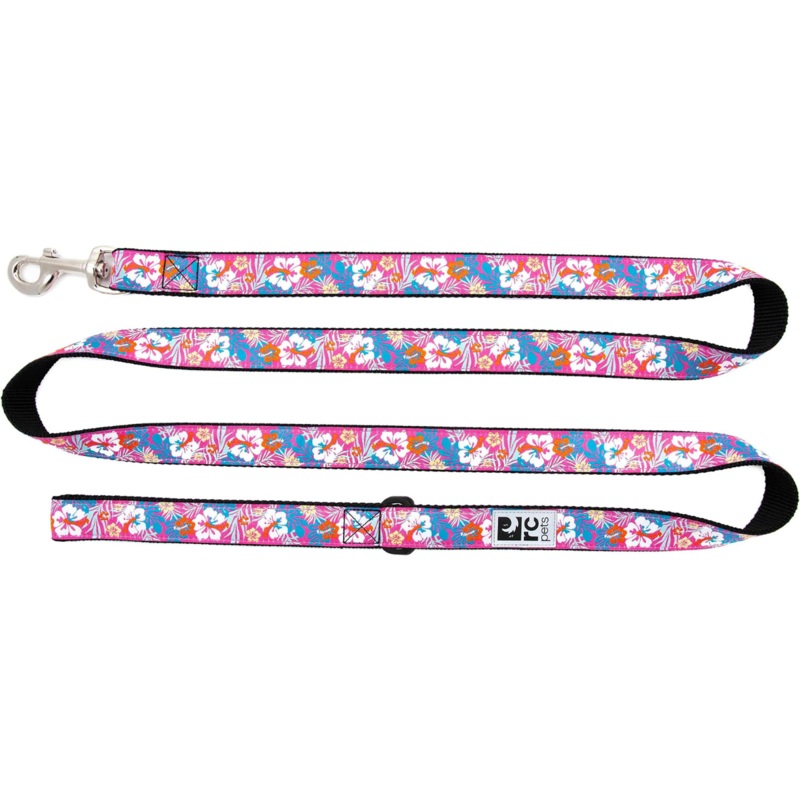 RC PETS Dog Leash, Hibiscus, 3/4×6′