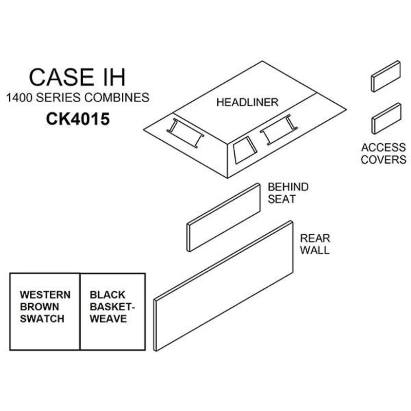 1400 Series Combine Cab Kit – Black Basketweave And Western Brown for International