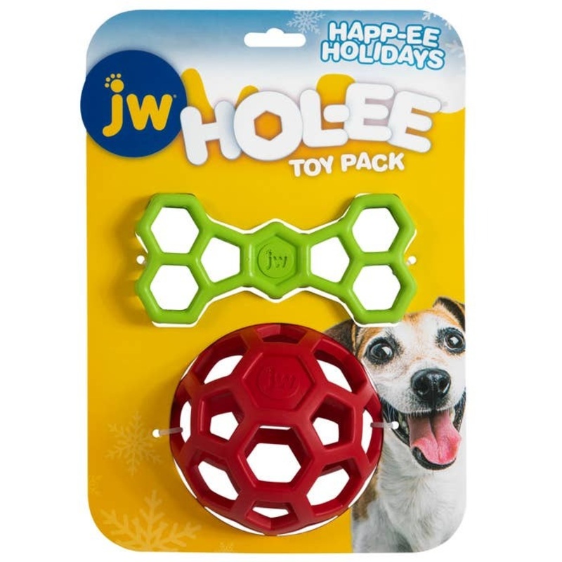 JW Pet Hol-ee Holiday Dog Toy Pack 2Pk