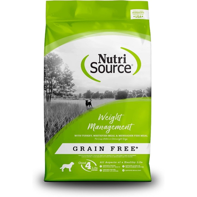 NutriSource Grain Free Turkey Weight Management Dry Dog Food 12lb