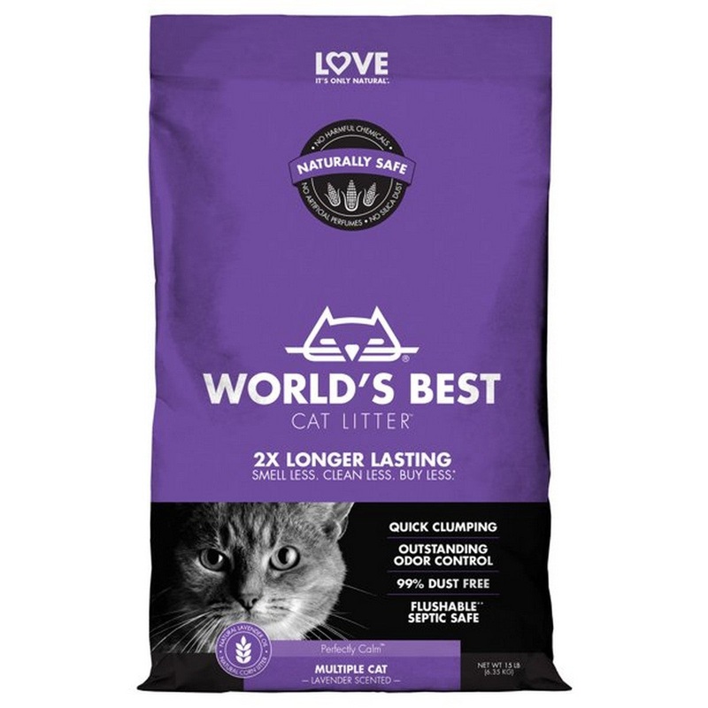 World’s Best Multiple Cat Scented Lavender Cat Litter 15lb
