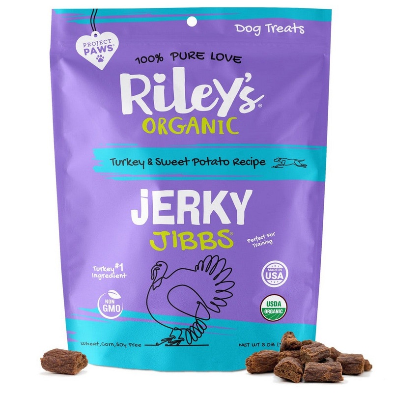 Riley’s Organic Turkey & Sweet Potato Jerky Jibbs Dog Treats 5oz
