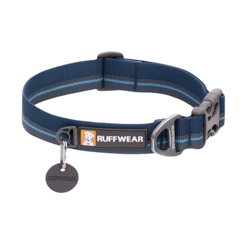RuffWear Flat Out Dog Collar Large 20-26 Blue Horizon