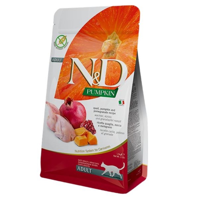 Farmina N&D Pumpkin Grain-Free Dry Cat Food – Quail & Pomegranate – 11lb
