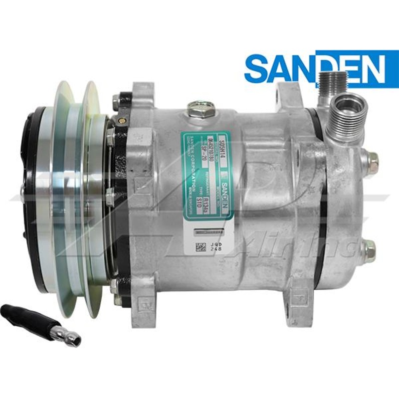 Sanden SD5H14, 6 Single Groove, Vertical 8 And 10 O-Ring for Ford/New Holland