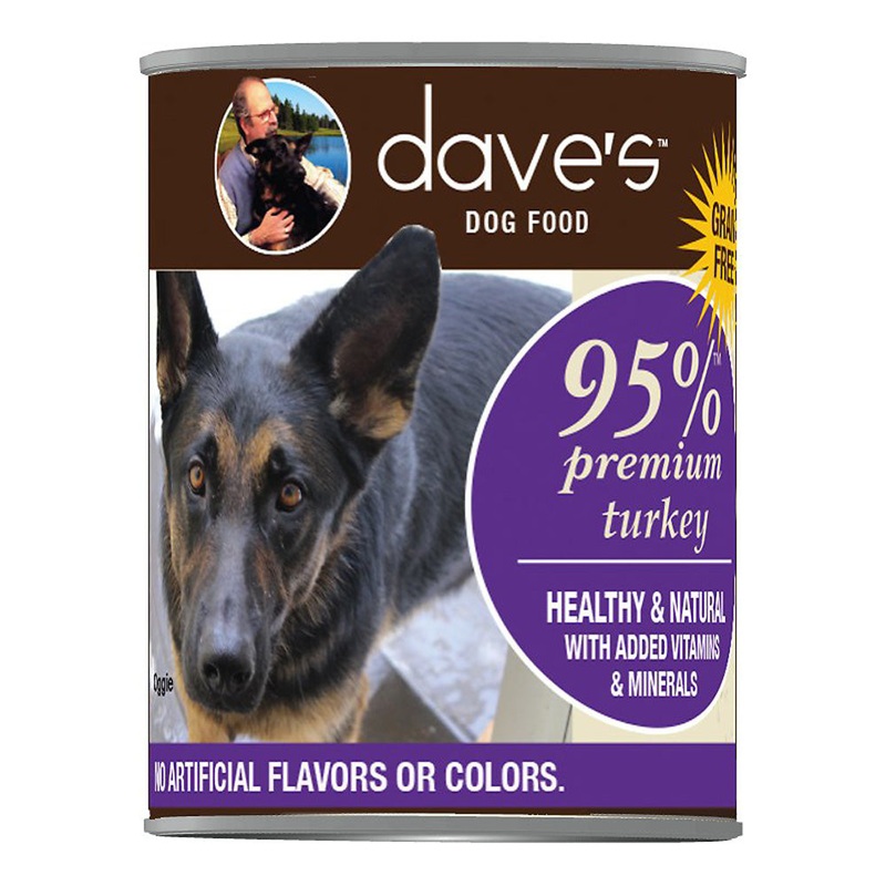 Dave’s Pet Food 95% Premium Wet Dog Food – Turkey – 13oz Can
