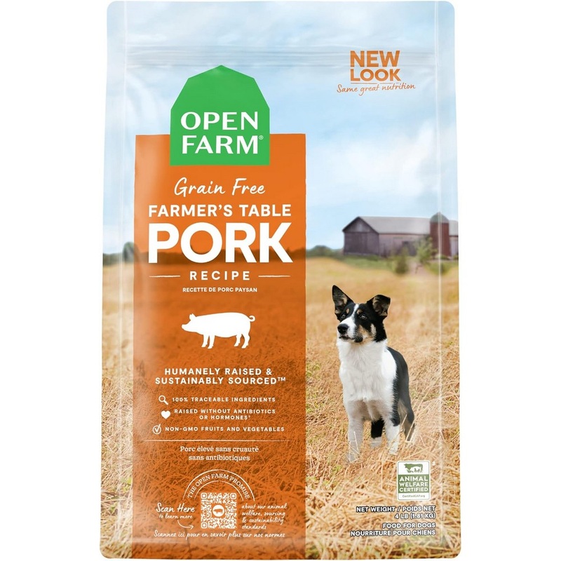 Open Farm Grain-Free Dry Dog Food – Pork – 4lb Bag