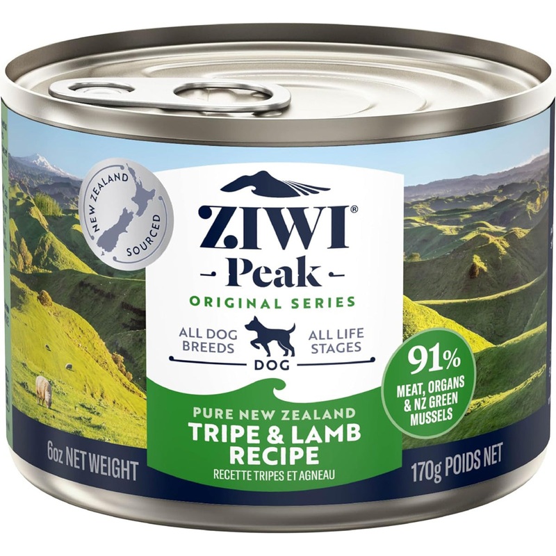 Ziwi Peak Grain-Free Wet Dog Food – Tripe & Lamb – 6oz Can