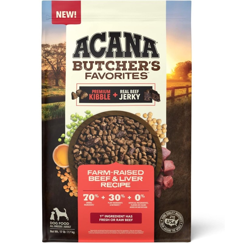 Acana Butcher’s Favorites Farm-Raised Beef & Liver Dry Dog Food 17lb