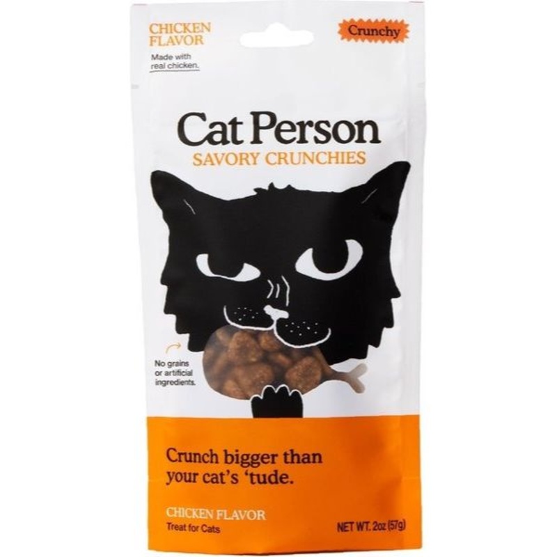 Cat Person Chicken Savory Crunchies Cat Treats 2oz