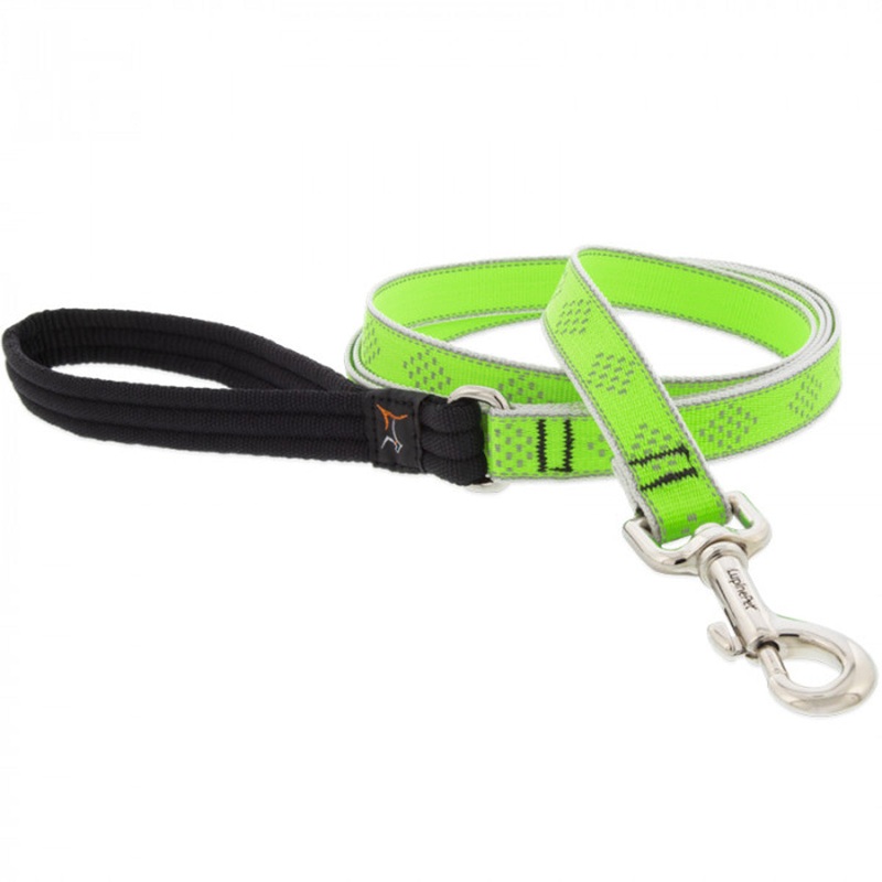 Lupine Dog Leash 3/4 Width X 4′ Length High Lights Green Diamond