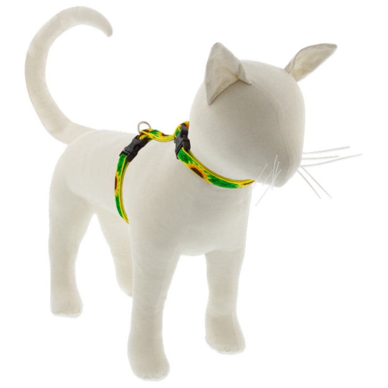 Lupine Original Designs H-Style Cat Harness 1/2 x 9-14 Sunflowers