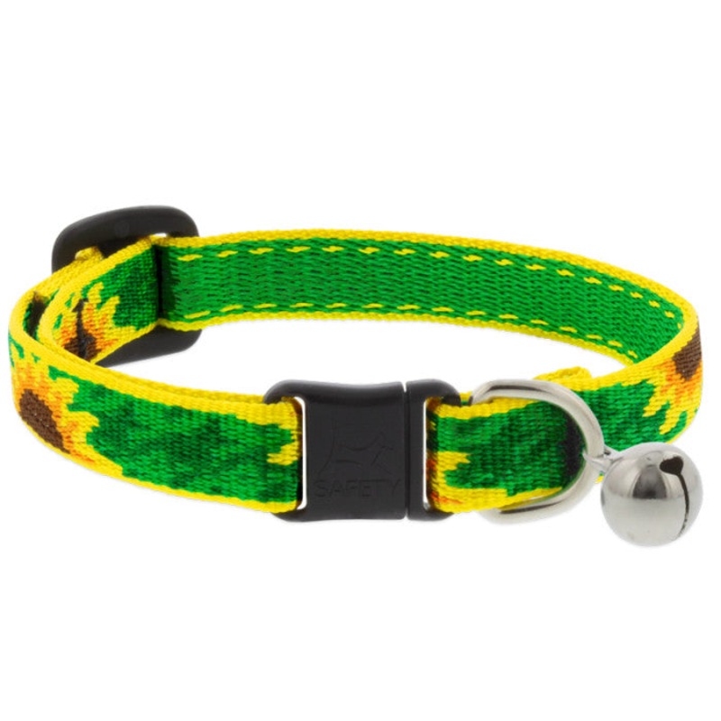 Lupine Original Designs Safety Cat Collar with Bell 1/2 x 8-12 Sunflowers
