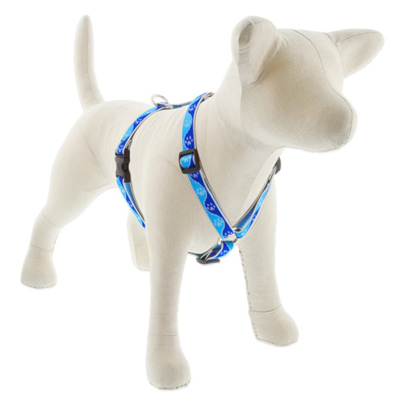 Lupine Reflective Roman Dog Harness 3/4 Wide 12-20 Girth Blue Paws