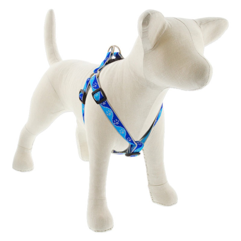Lupine Reflective Step In Dog Harness 3/4 Wide 15-21 Girth Blue Paws