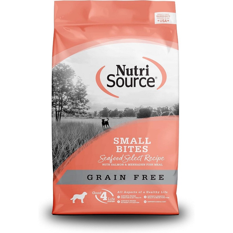 NutriSource Small Bites Seafood Select Small Bites Grain Free Dry Dog Food 12lb