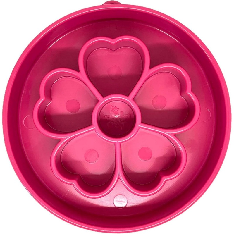 SodaPup Flower Design EBowl Slow Feeder Bowl For Dogs Pink