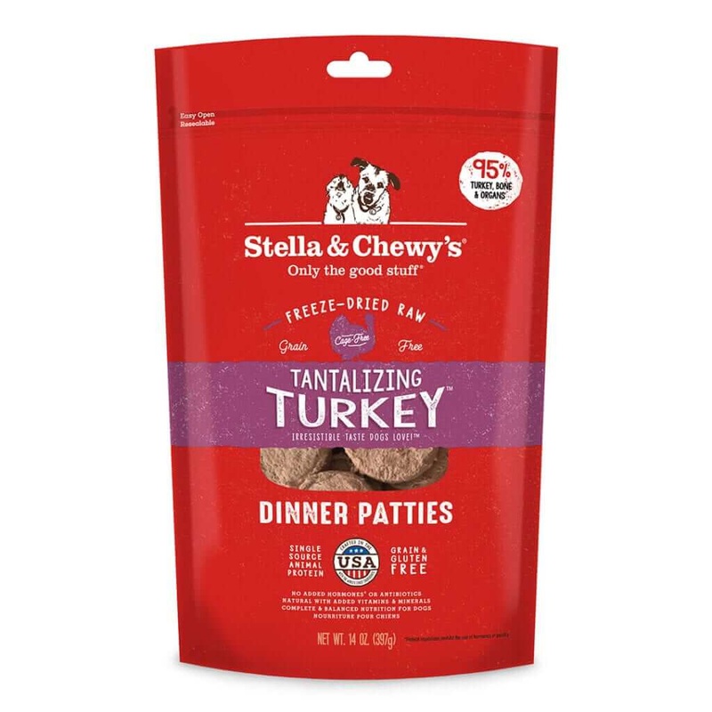 Stella & Chewy’s Tantalizing Turkey Freeze-Dried Raw Dinner Patties Dog Food 14oz