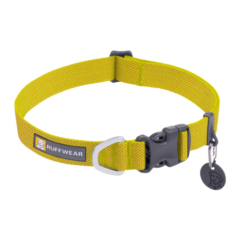 RUFFWEAR Hi & Light Lightweight Dog Collar, Lichen Green, 9-11