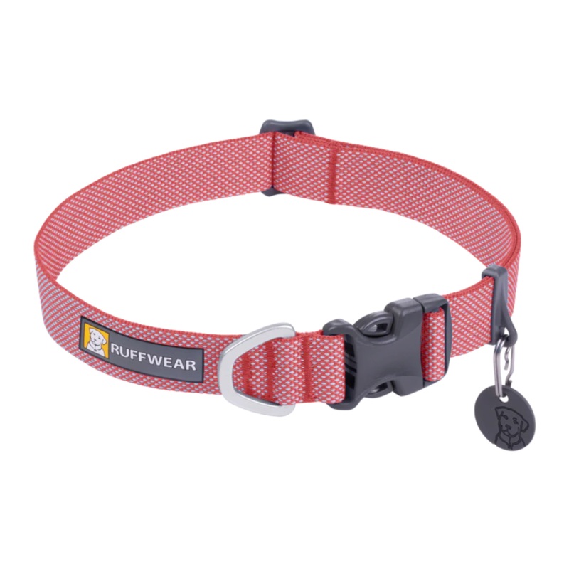 RUFFWEAR Hi & Light Lightweight Dog Collar, Salmon Pink, 9-11