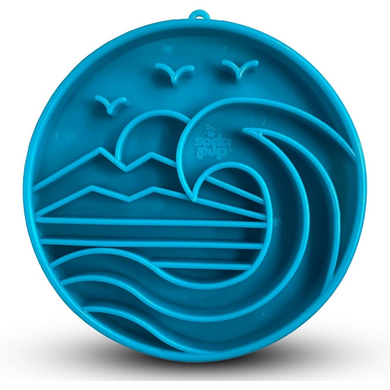 SodaPup EBowl Baja Slow Feeder Tray for Dogs Sea Foam