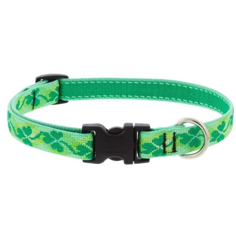 Lupine Adjustable Dog Collar 1/2 x 6-9 Shamrocks