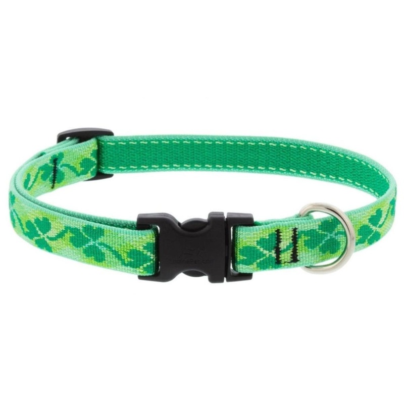 Lupine Adjustable Dog Collar 3/4 x 9-14 Shamrocks