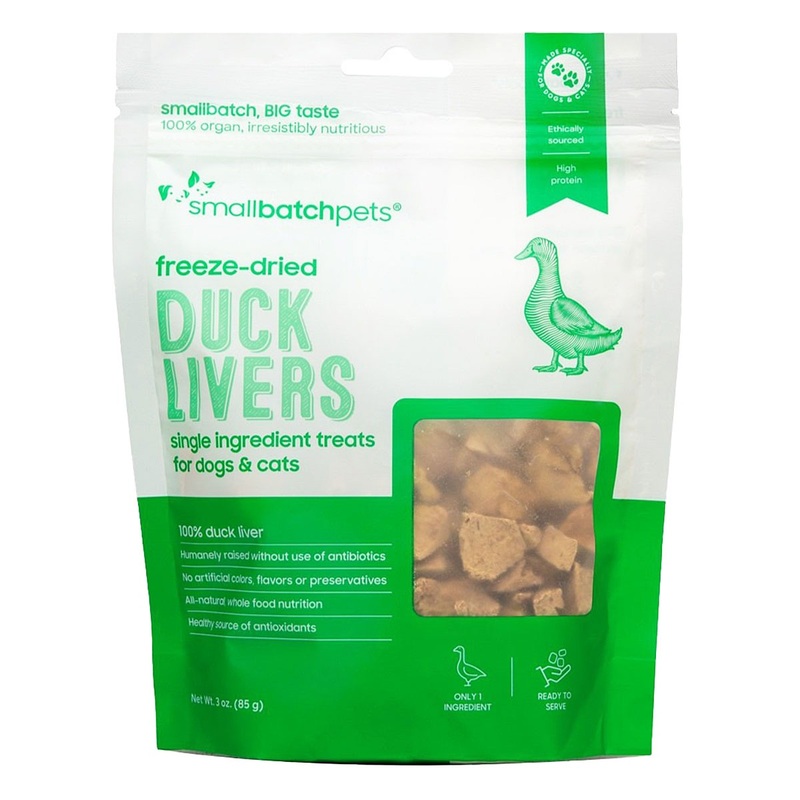 SmallBatch Freeze Dried Duck Livers Cat & Dog Treats 3oz