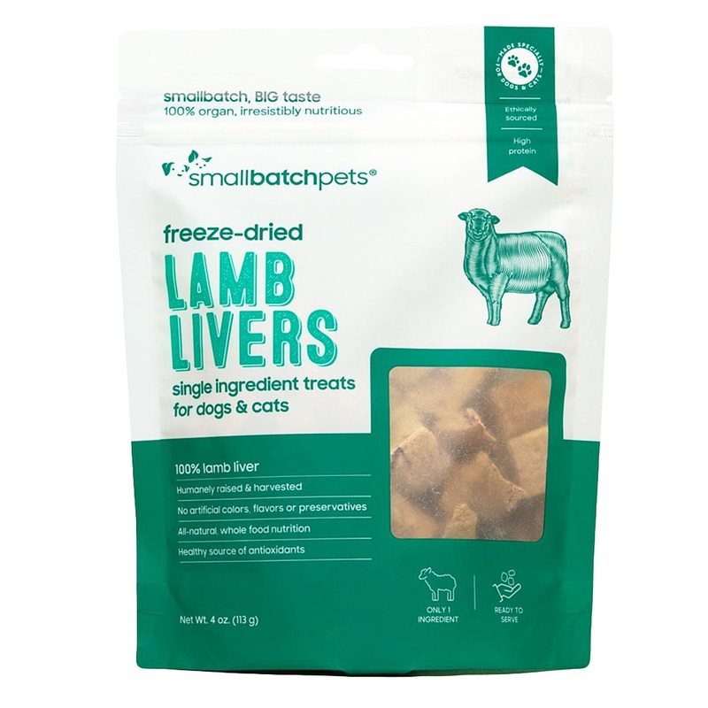 SmallBatch Freeze Dried Lamb Livers Cat & Dog Treats 4oz