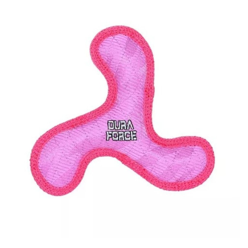 Tuffy’s DuraForce Jr Boomerang Tiger Pink Dog Toy