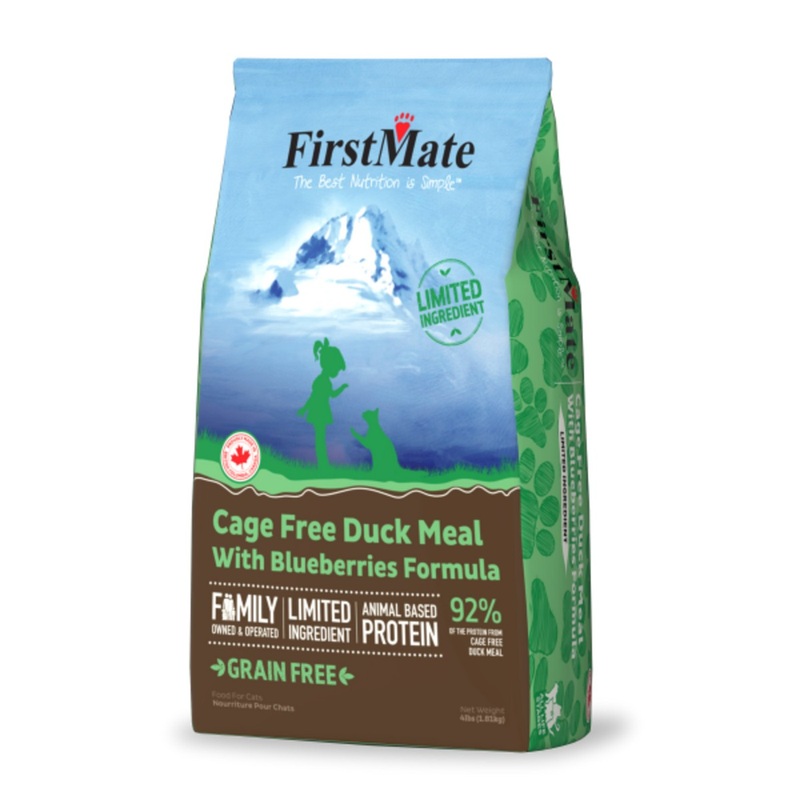 First Mate Cage Free Duck Meal & Blueberries Dry Cat Food 4lb