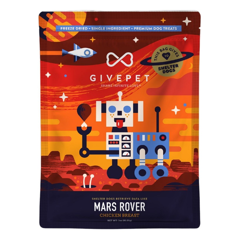 GivePet Freeze Dried Grain Free Mars Rover Dog Treats 3oz