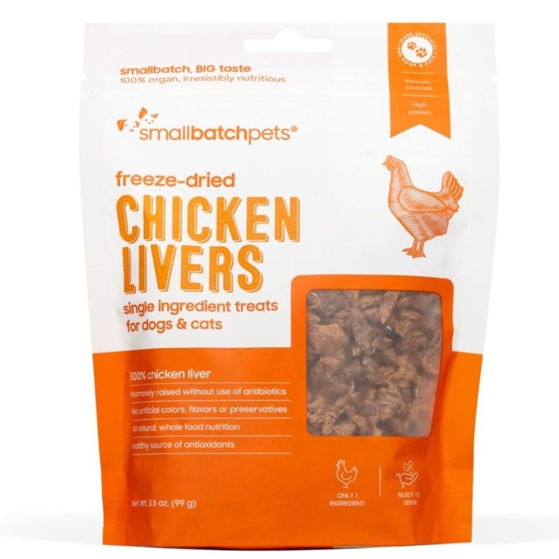 SmallBatch Freeze Dried Chicken Livers Cat & Dog Treats 4oz