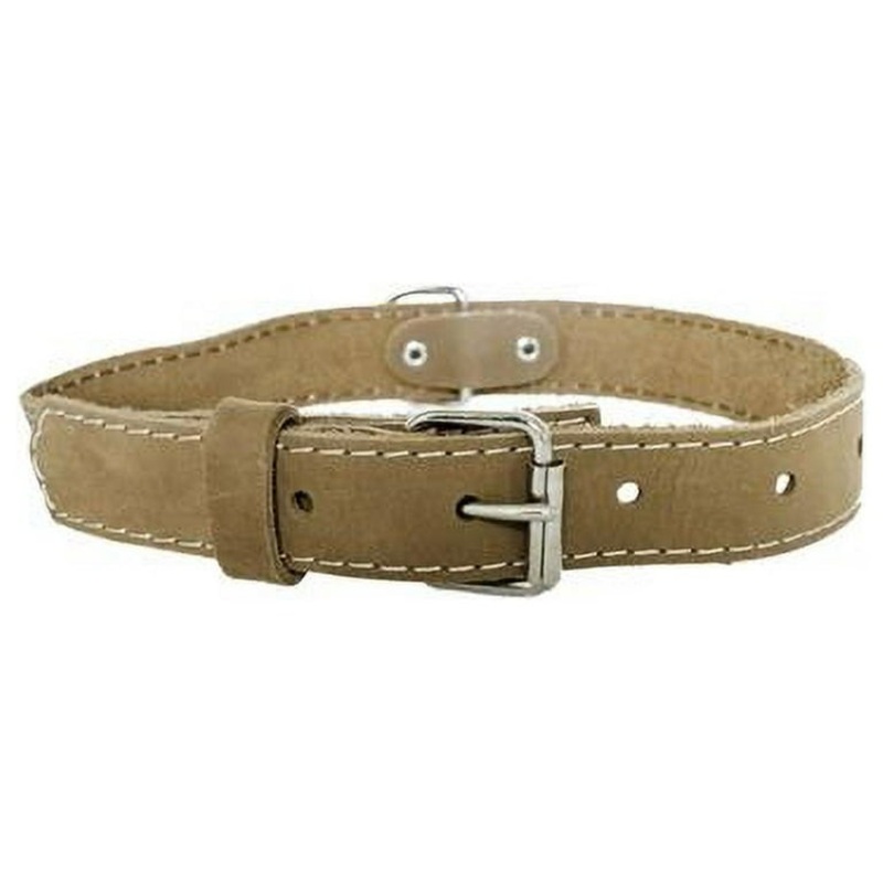 Euro-Dog Luxury Soft Leather Traditional Dog Collar Tan Small 12-15