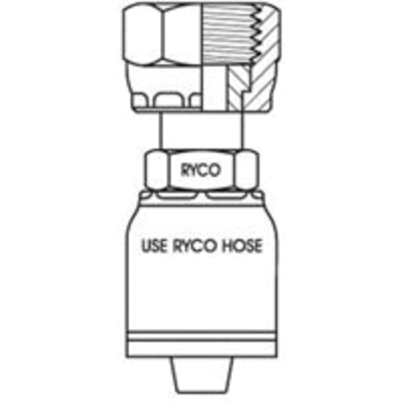 ORFS FEMALE WITH 1-3/16 INCH THREAD FOR 1/2 INCH HOSE