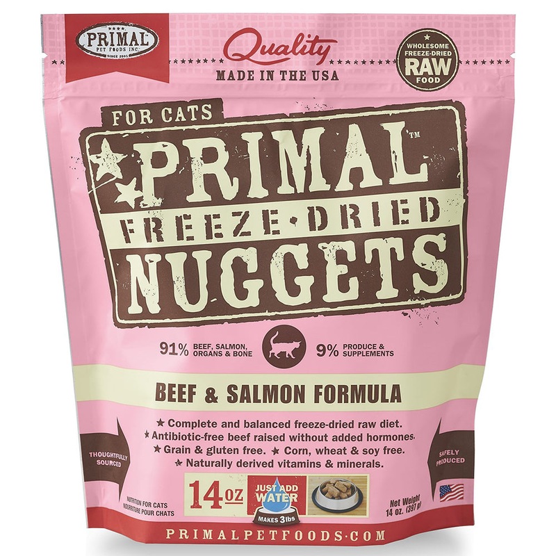 Primal Freeze-Dried Nuggets Beef & Salmon Formula Cat Food 14oz