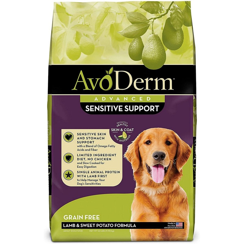 AvoDerm Advanced Sensitive Support Dry Dog Food – Lamb Sweet Potato – 22lb Bag