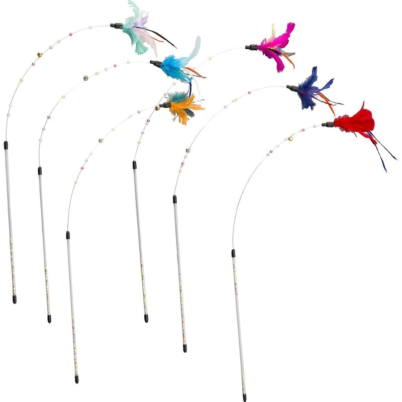 Ethical Cat Wire & Beads Teaser Wand Assorted