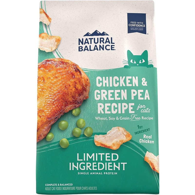 Natural Balance Grain Free L.I.D. Limited Ingredient Diet Dry Cat Food – Chicken Green Pea – 15lb Bag