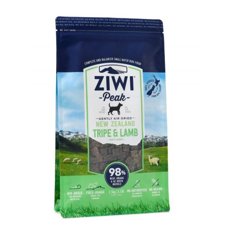 Ziwi Peak Air-Dried Dog Food – Tripe & Lamb – 2.2lb Bag