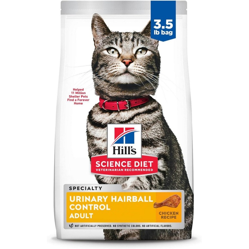 Hill’s Science Diet Adult Urinary & Hairball Control Dry Cat Food 3.5lb