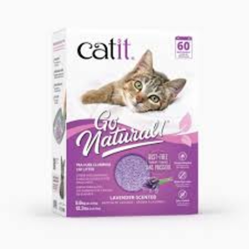 Catit Go Natural! Pea Husk Clumping Cat Litter – Lavender – 12.3lb Box