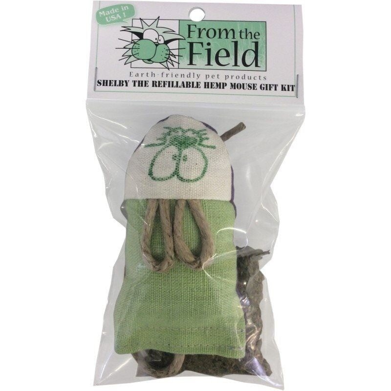 From The Field Shelby the Refillable Hemp Mouse Catnip Toy Kit