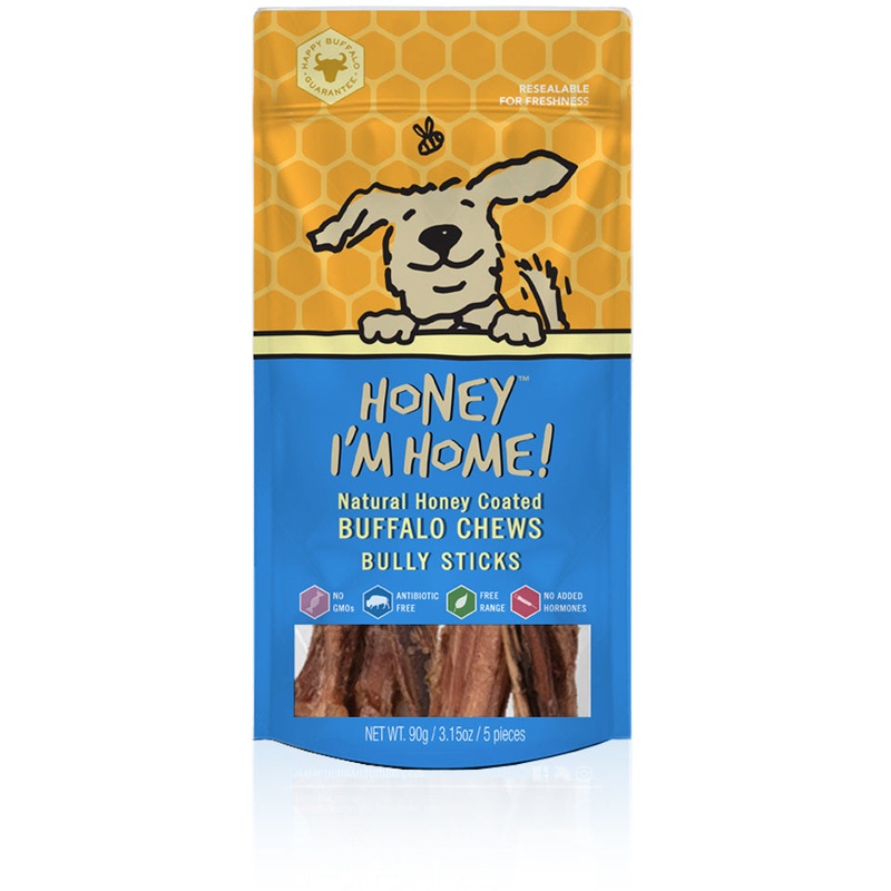 Honey I’m Home Natural Honey Coated Bully Sticks Buffalo Dog Chews