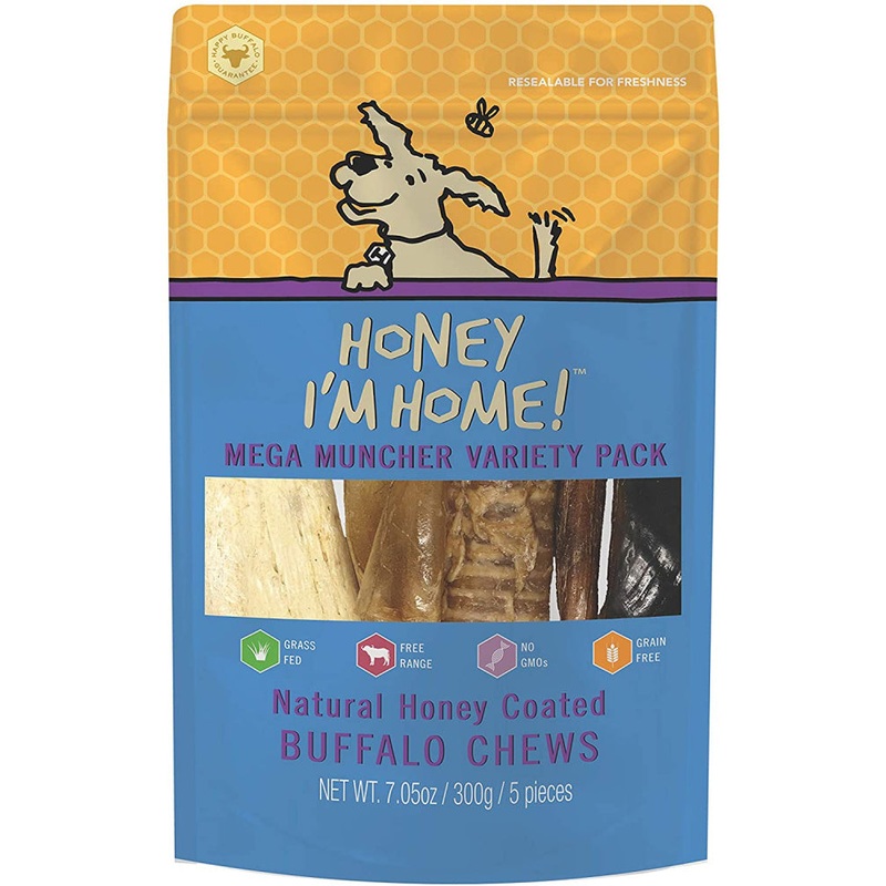 Honey I’m Home Natural Honey Coated Mega Muncher Variety Pack Buffalo Dog Chews