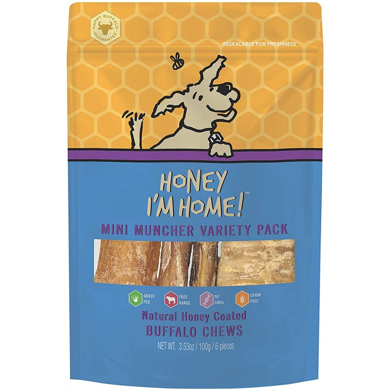 Honey I’m Home Natural Honey Coated Mini Muncher Variety Pack Buffalo Dog Chews