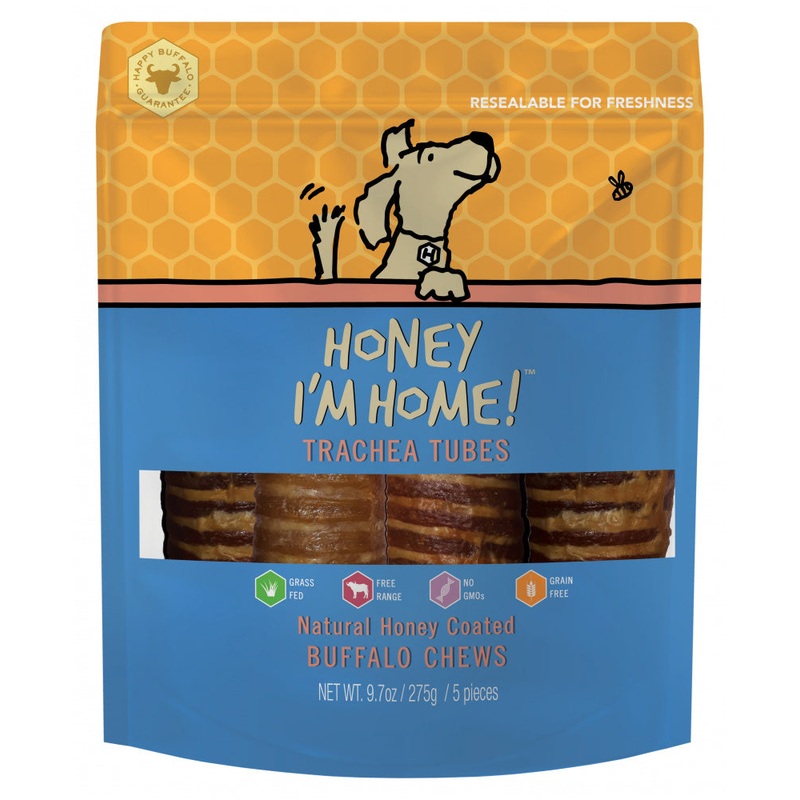 Honey I’m Home Natural Honey Coated Trachea Tubes Buffalo Dog Chews