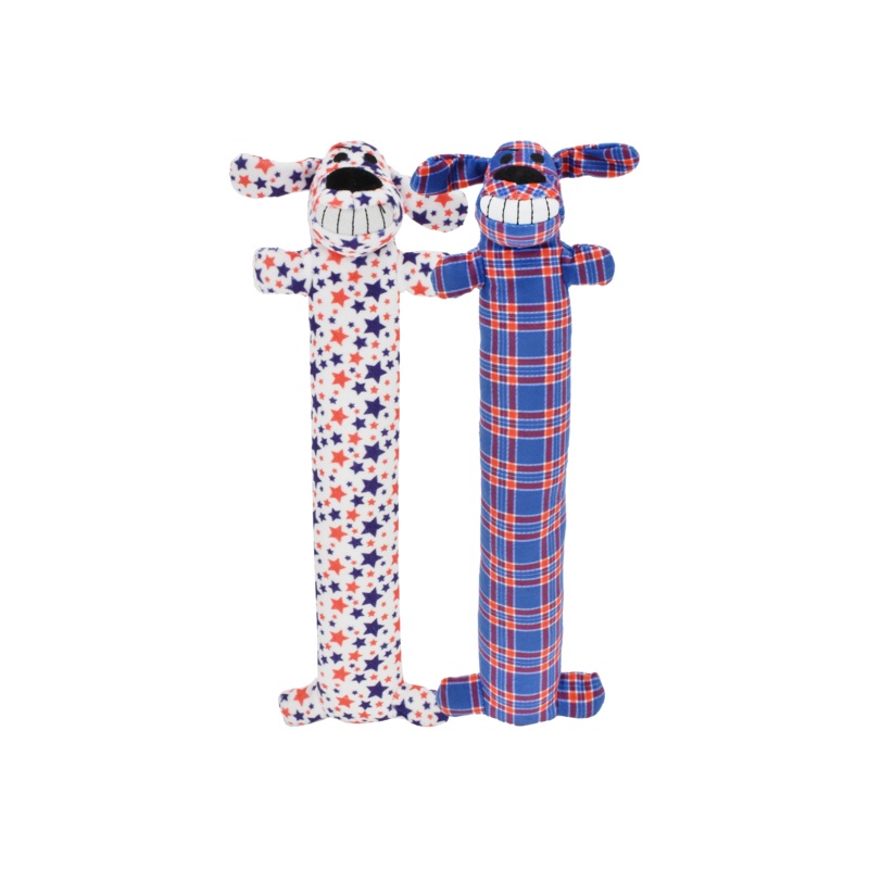 Multipet International Patriotic Loofa Plush Dog Toy – 12 Inches
